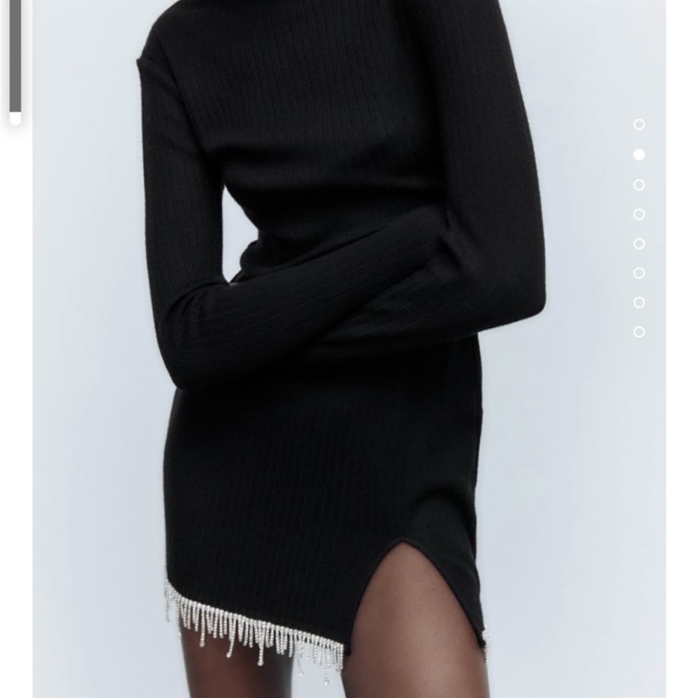 Zara black sweater dress size S new with tags
